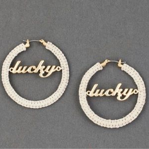 Crochet Lucky Hoop Earring